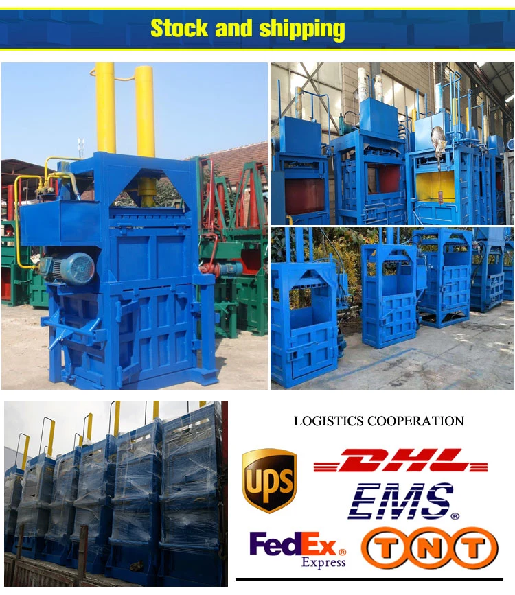 Use Tyre Hydraulic Vertical Baler Plastic Bottle Baling Machine